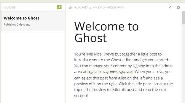 welcome to ghost